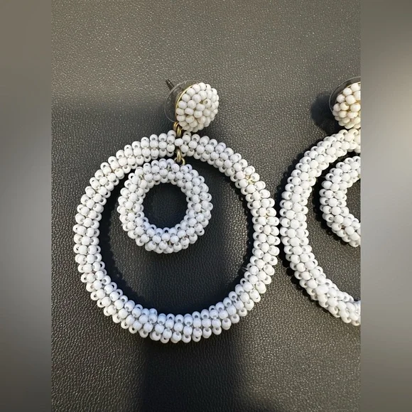 J Crew Factory Boho Beaded Statement Earrings - Picture 7 of 8